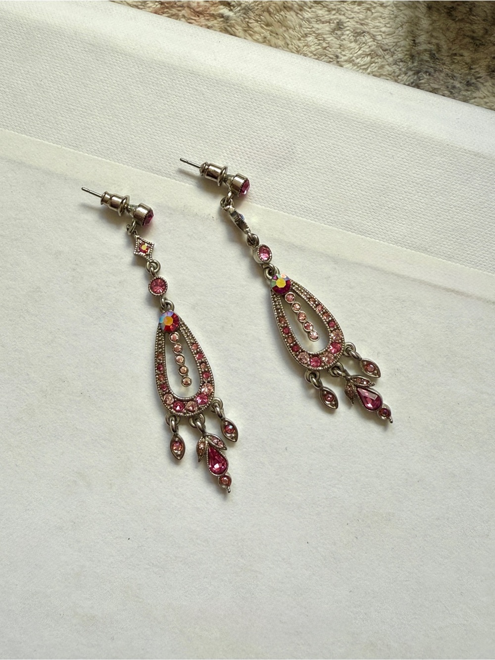 Vintage 00s Gemstone Dangle Earrings (3 pairs) - Picture 3 of 7